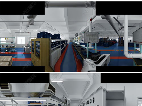 大型机电公司工厂车间生产线完整渲染场景设计与模型下载服务